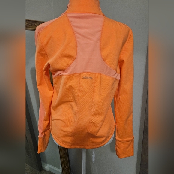 CALVIN KLEIN Performance Neon orange athletic full zip jacket. Size Small - Picture 5 of 9